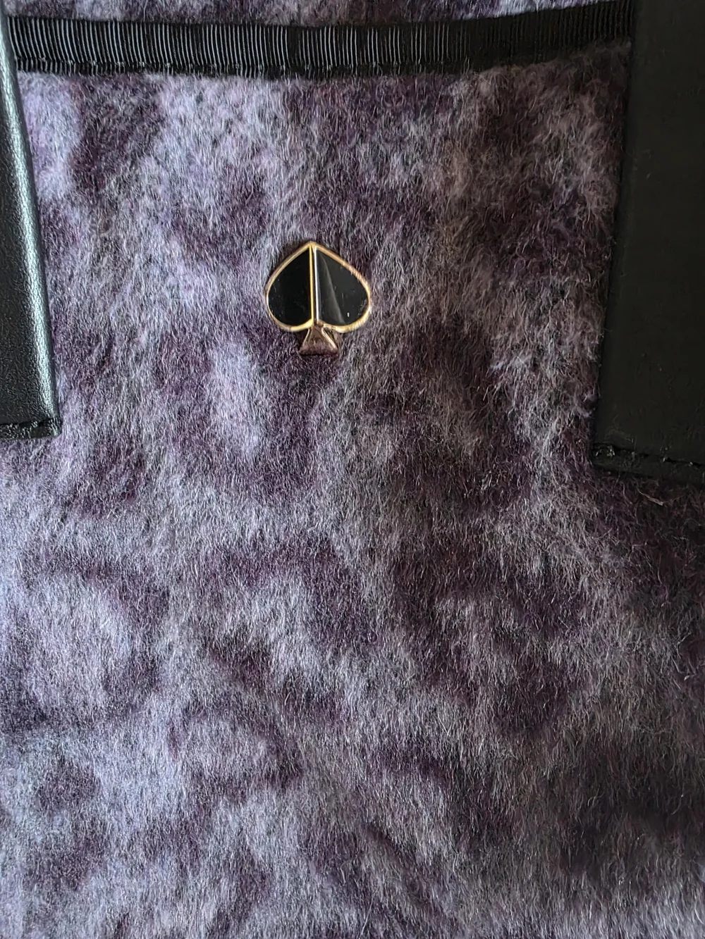 kate spade New York Purple Leopard-Print Fleece Tote